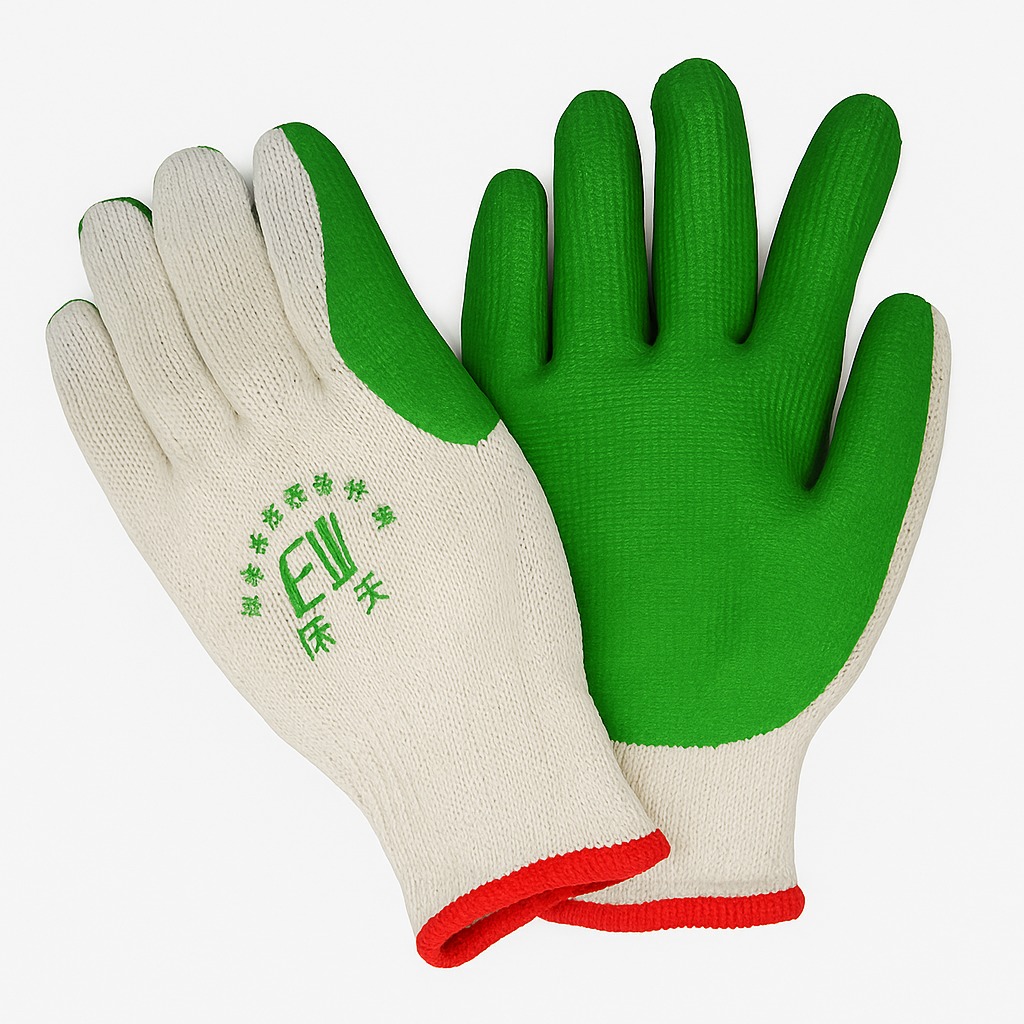 Перчатка сшитая хлопчато-бумажная с полным обливом натурального каучука