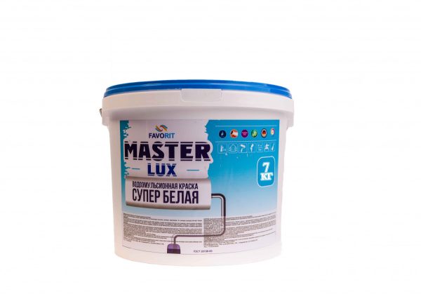 Краска водоэмульсионная FAVORIT MASTER LUX супер моющаяся для внутренних работ 7 кг
