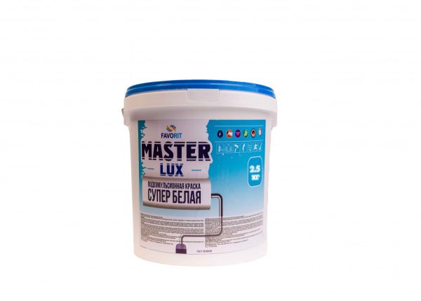 Краска водоэмульсионная FAVORIT MASTER LUX супер моющаяся для внутренних работ 1.5 кг
