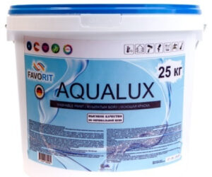 Краска водоэмульсионная FAVORIT AQUA LUX моющаяся для внутренних работ 25 кг