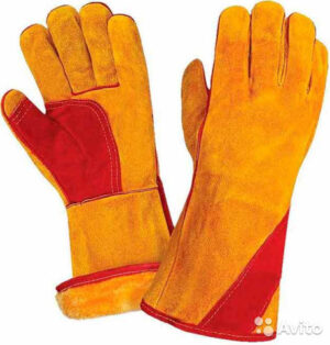 Перчатки-краги спилковые утепленные