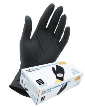 Медицинские перчатки нитрил виниловые чёрные