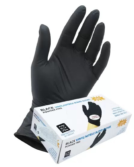 Медицинские перчатки нитрил виниловые чёрные